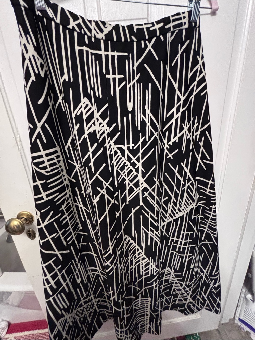 Sax for Hooper made in West Germany Black & White Graphic Print A-Line Skirt